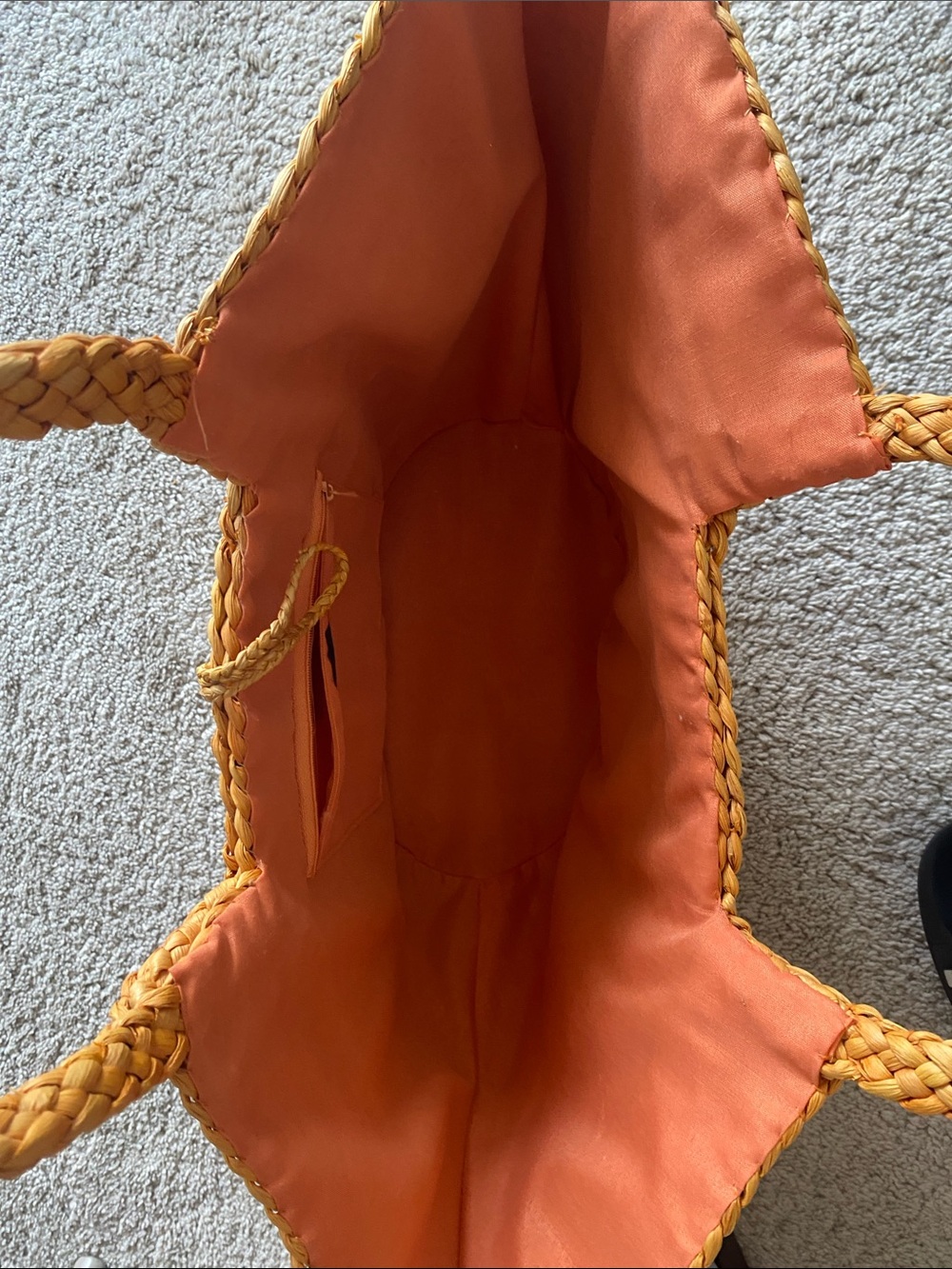 Woven Straw beach Tote Bag in Honey Yellow - Picture 5 of 5